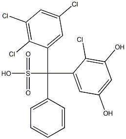 (2-Chloro-3,5-dihydroxyphenyl)(2,3,5-trichlorophenyl)phenylmethanesulfonic acid Struktur