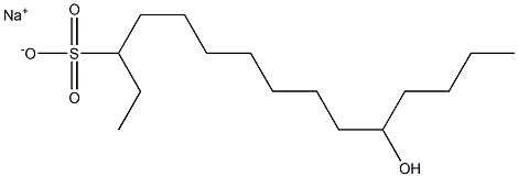 11-Hydroxypentadecane-3-sulfonic acid sodium salt Struktur