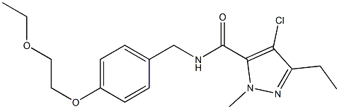 4-Chloro-5-ethyl-2-methyl-N-[4-(2-ethoxyethoxy)benzyl]-2H-pyrazole-3-carboxamide Struktur