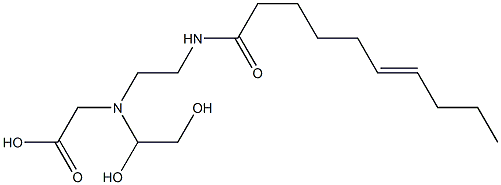 N-(1,2-Dihydroxyethyl)-N-[2-(6-decenoylamino)ethyl]aminoacetic acid Struktur