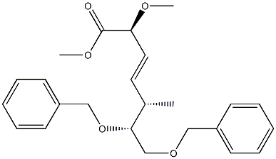 (2S,5S,6R,3E)-6,7-Bis(benzyloxy)-2-methoxy-5-methyl-3-heptenoic acid methyl ester Struktur