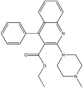 2-(4-Methyl-1-piperazinyl)-4-phenylquinoline-3-carboxylic acid ethyl ester Struktur