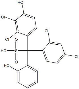 (2,4-Dichlorophenyl)(2,3-dichloro-4-hydroxyphenyl)(2-hydroxyphenyl)methanesulfonic acid Struktur