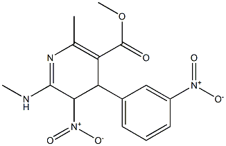 4,5-Dihydro-2-methyl-4-(3-nitrophenyl)-6-[methylamino]-5-nitronicotinic acid methyl ester Struktur