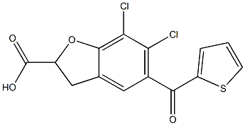 6,7-Dichloro-5-[(thiophen-2-yl)carbonyl]-2,3-dihydrobenzofuran-2-carboxylic acid Struktur