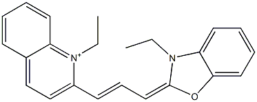 1-Ethyl-2-[3-(3-ethylbenzoxazol-2(3H)-ylidene)-1-propenyl]quinolinium Struktur