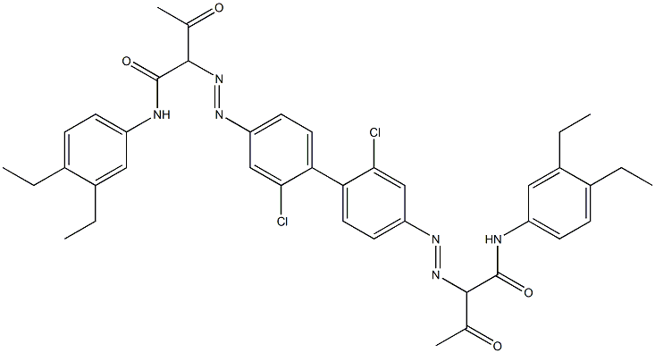 4,4'-Bis[[1-(3,4-diethylphenylamino)-1,3-dioxobutan-2-yl]azo]-2,2'-dichloro-1,1'-biphenyl Struktur