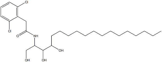 N-[2,3-Dihydroxy-1-(hydroxymethyl)heptadecyl]-2,6-dichlorobenzeneacetamide Struktur