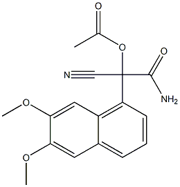 2-(6,7-Dimethoxy-1-naphtyl)-2-cyano-2-acetoxyacetamide Struktur