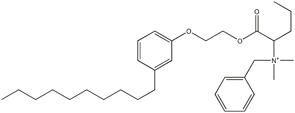 N,N-Dimethyl-N-benzyl-N-[1-[[2-(3-decylphenyloxy)ethyl]oxycarbonyl]butyl]aminium Struktur