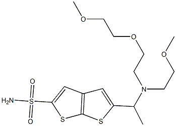 5-[1-[N-(2-Methoxyethyl)-N-[2-(2-methoxyethoxy)ethyl]amino]ethyl]thieno[2,3-b]thiophene-2-sulfonamide Struktur