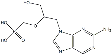 9-(3-Hydroxy-2-phosphonomethoxypropyl)-9H-purin-2-amine Struktur