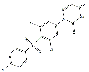 2-[4-(4-Chlorophenylsulfonyl)-3,5-dichlorophenyl]-1,2,4-triazine-3,5(2H,4H)-dione Struktur