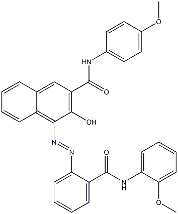 4-[[2-[[(2-Methoxyphenyl)amino]carbonyl]phenyl]azo]-3-hydroxy-N-(4-methoxyphenyl)-2-naphthalenecarboxamide Struktur