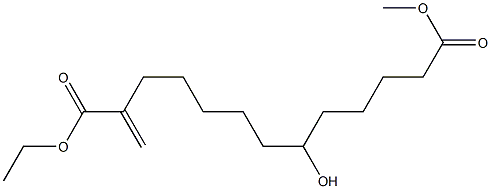 8-Hydroxy-2-methylenetridecanedioic acid 1-ethyl 13-methyl ester Struktur