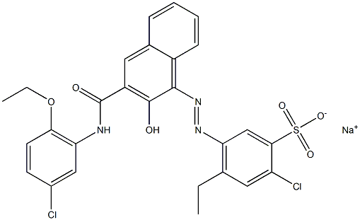 2-Chloro-4-ethyl-5-[[3-[[(3-chloro-6-ethoxyphenyl)amino]carbonyl]-2-hydroxy-1-naphtyl]azo]benzenesulfonic acid sodium salt Struktur