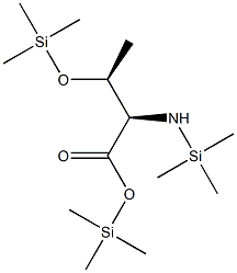 (2R,3S)-2-(Trimethylsilylamino)-3-(trimethylsilyloxy)butanoic acid trimethylsilyl ester Struktur