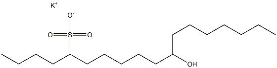 11-Hydroxyoctadecane-5-sulfonic acid potassium salt Struktur