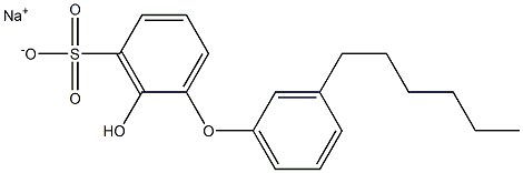 2-Hydroxy-3'-hexyl[oxybisbenzene]-3-sulfonic acid sodium salt Struktur