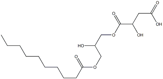 D-Malic acid hydrogen 1-(2-hydroxy-3-decanoyloxypropyl) ester Struktur