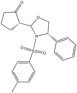 (2S)-2-[(2S,4S)-4-Phenyl-3-(4-methylphenylsulfonyl)oxazolidin-2-yl]-1-cyclopentanone Struktur