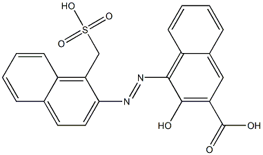 3-Hydroxy-4-[[1-(sulfomethyl)-2-naphtyl]azo]-2-naphthalenecarboxylic acid Struktur