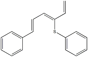 (1E,3Z)-1-Phenyl-4-(phenylthio)-1,3,5-hexatriene Struktur