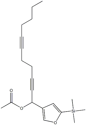 Acetic acid 1-[5-(trimethylsilyl)-3-furyl]-2,6-undecadiynyl ester Struktur