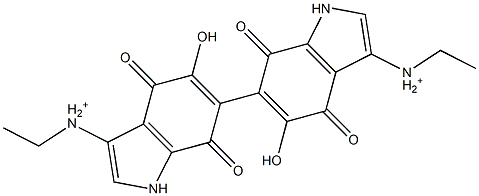 6,6'-Bi(5-hydroxy-4,7-dihydro-4,7-dioxo-1H-indole-3-ethan-1-aminium) Struktur