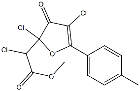 2-Chloro-2-[chloro(methoxycarbonyl)methyl]-4-chloro-5-(4-methylphenyl)furan-3(2H)-one Struktur