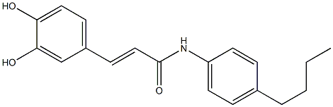 (E)-N-(4-Butylphenyl)-3-(3,4-dihydroxyphenyl)propenamide Struktur