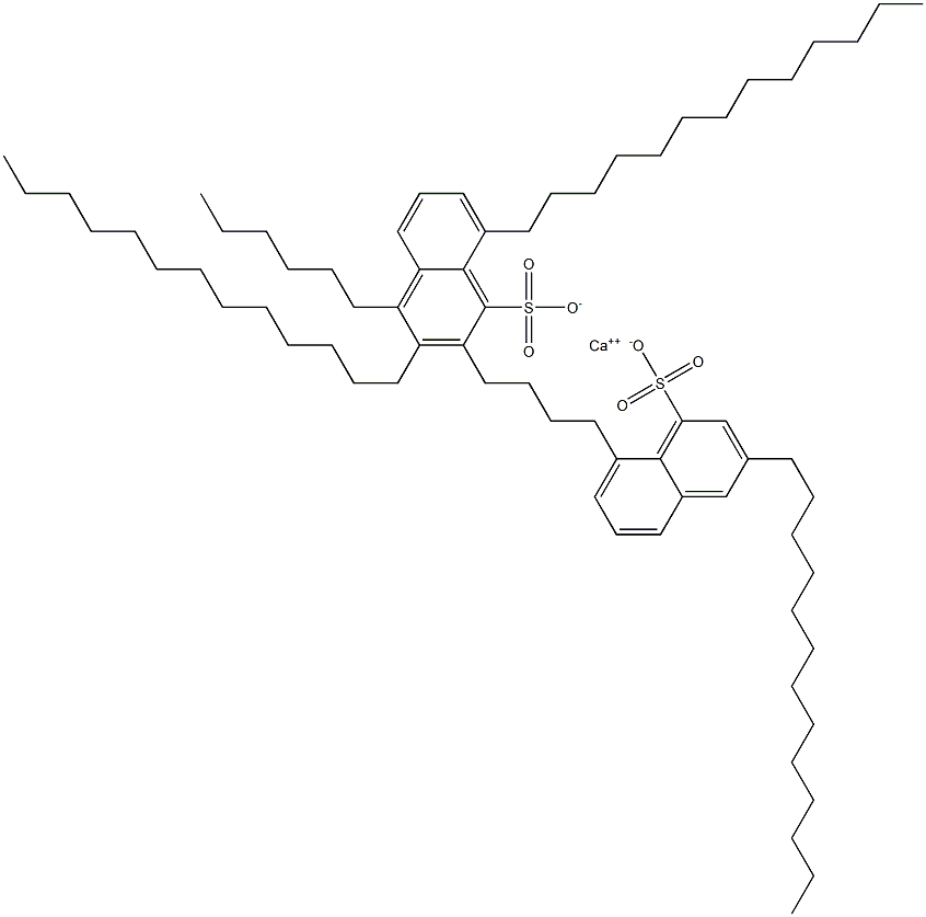 Bis(3,8-ditridecyl-1-naphthalenesulfonic acid)calcium salt Struktur