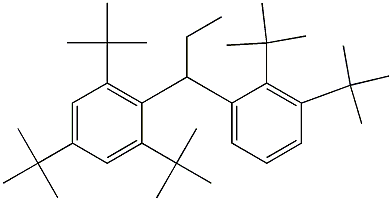 1-(2,4,6-Tri-tert-butylphenyl)-1-(2,3-di-tert-butylphenyl)propane Struktur