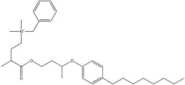 N,N-Dimethyl-N-benzyl-N-[3-[[3-(4-octylphenyloxy)butyl]oxycarbonyl]butyl]aminium Struktur