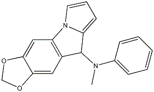 6,7-(Methylenebisoxy)-N-methyl-N-phenyl-9H-pyrrolo[1,2-a]indol-9-amine Struktur