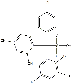 (4-Chlorophenyl)(4-chloro-2-hydroxyphenyl)(2,3-dichloro-5-hydroxyphenyl)methanesulfonic acid Struktur