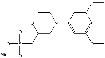 3-(3,5-Dimethoxy-N-ethylanilino)-2-hydroxy-1-propanesulfonic acid sodium salt Struktur