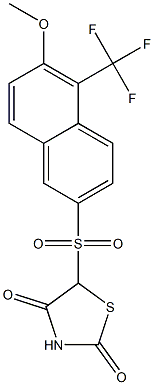 5-(5-Trifluoromethyl-6-methoxy-2-naphthalenylsulfonyl)thiazolidine-2,4-dione Struktur