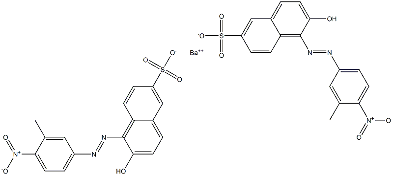 Bis[1-[(3-methyl-4-nitrophenyl)azo]-2-hydroxy-6-naphthalenesulfonic acid]barium salt Struktur