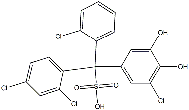 (2-Chlorophenyl)(2,4-dichlorophenyl)(5-chloro-3,4-dihydroxyphenyl)methanesulfonic acid Struktur