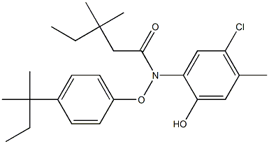 2-(2,4-Di-tert-amylphenoxyacetylamino)-4-chloro-5-methylphenol Struktur