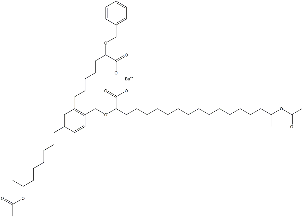 Bis(2-benzyloxy-17-acetyloxystearic acid)barium salt Struktur