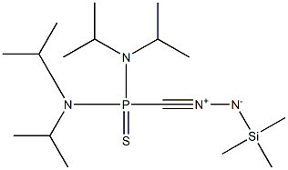 [1-(Trimethylsilyl)-2-[[bis(diisopropylamino)phosphinothioyl]methylidyne]hydrazin-2-ium]-1-ide Struktur