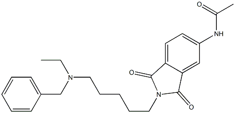 N-[5-(Ethylbenzylamino)pentyl]-5-(acetylamino)phthalimide Struktur