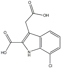 (7-Chloro-2-carboxy-1H-indol-3-yl)acetic acid Struktur