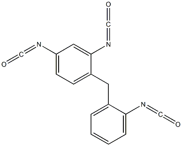 4-(2-Isocyanatobenzyl)-1,3-phenylenediisocyanate Struktur