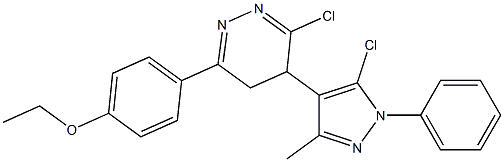 3-Chloro-4,5-dihydro-6-(4-ethoxyphenyl)-4-(1-phenyl-5-chloro-3-methyl-1H-pyrazol-4-yl)pyridazine Struktur