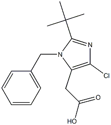 4-Chloro-2-tert-butyl-1-(benzyl)-1H-imidazole-5-acetic acid Struktur