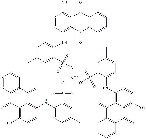 Tris[2-[(9,10-dihydro-4-hydroxy-9,10-dioxoanthracen-1-yl)amino]-5-methylbenzenesulfonic acid]aluminum salt Struktur