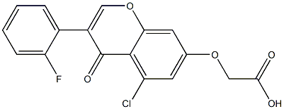 [(5-Chloro-3-(2-fluorophenyl)-4-oxo-4H-1-benzopyran-7-yl)oxy]acetic acid Struktur